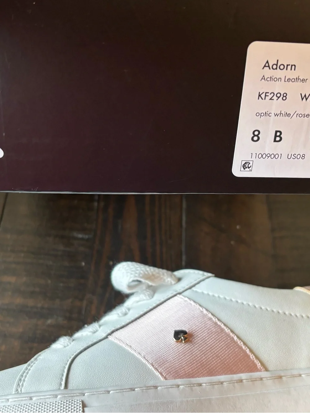 kate spade White & Blush Pink Low-Top Sneakers